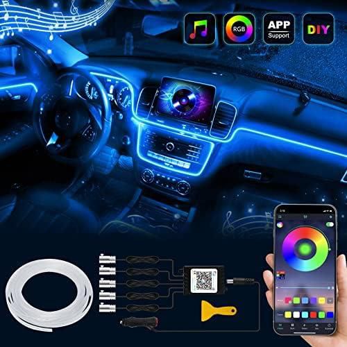 Car led interior strip lights, rgb ambient lighting kits, 16 million colors  5 in 1 with 236 inches fiber optic, music sync rhythm and app control,car  accessories for dashboard,upgraded version price from