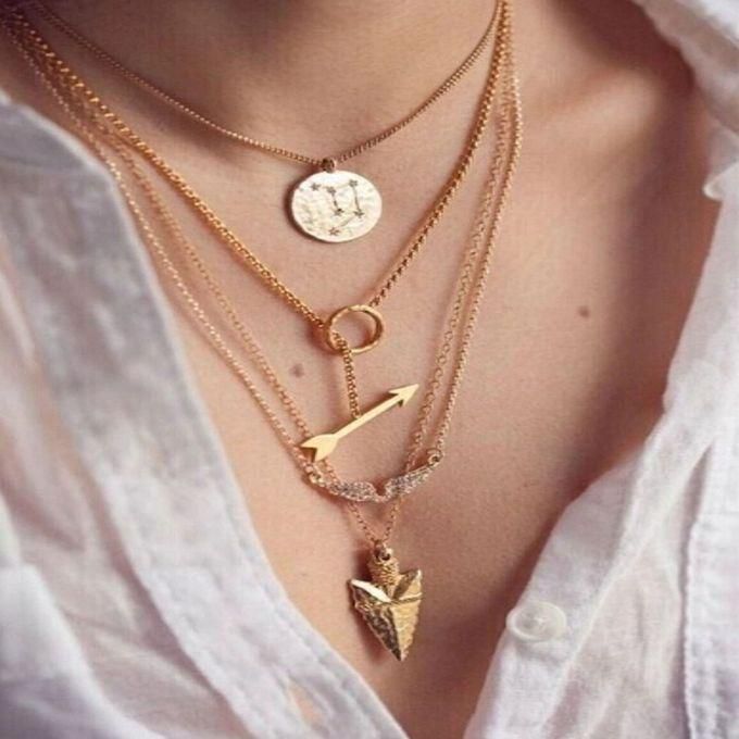 Momo Fashion Multilayer Necklace - Gold