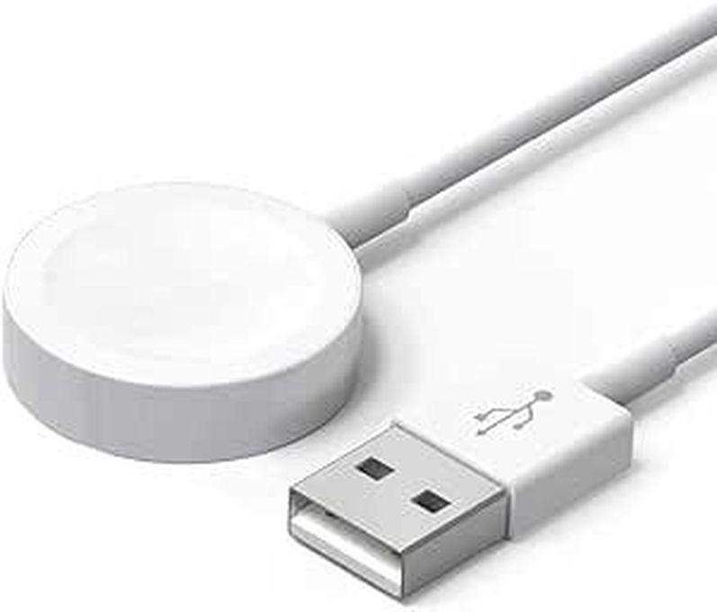 Short Watch Charger 0.3m/1ft Compatible with Ultra iWatch, Magnetic Wireless USB Charging Cable 7/6/SE/5/4/3/2/1 (White)