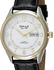 Omax Men's White Dial Leather Band Watch - SCZ003NB13