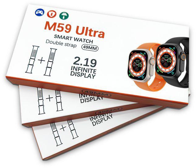 M59 Ultra Smart Watch, 2.19 " Display, Double Strap.