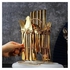 24 Pcs Gold Plated Stainless Steel Cutlery Set -with RACK