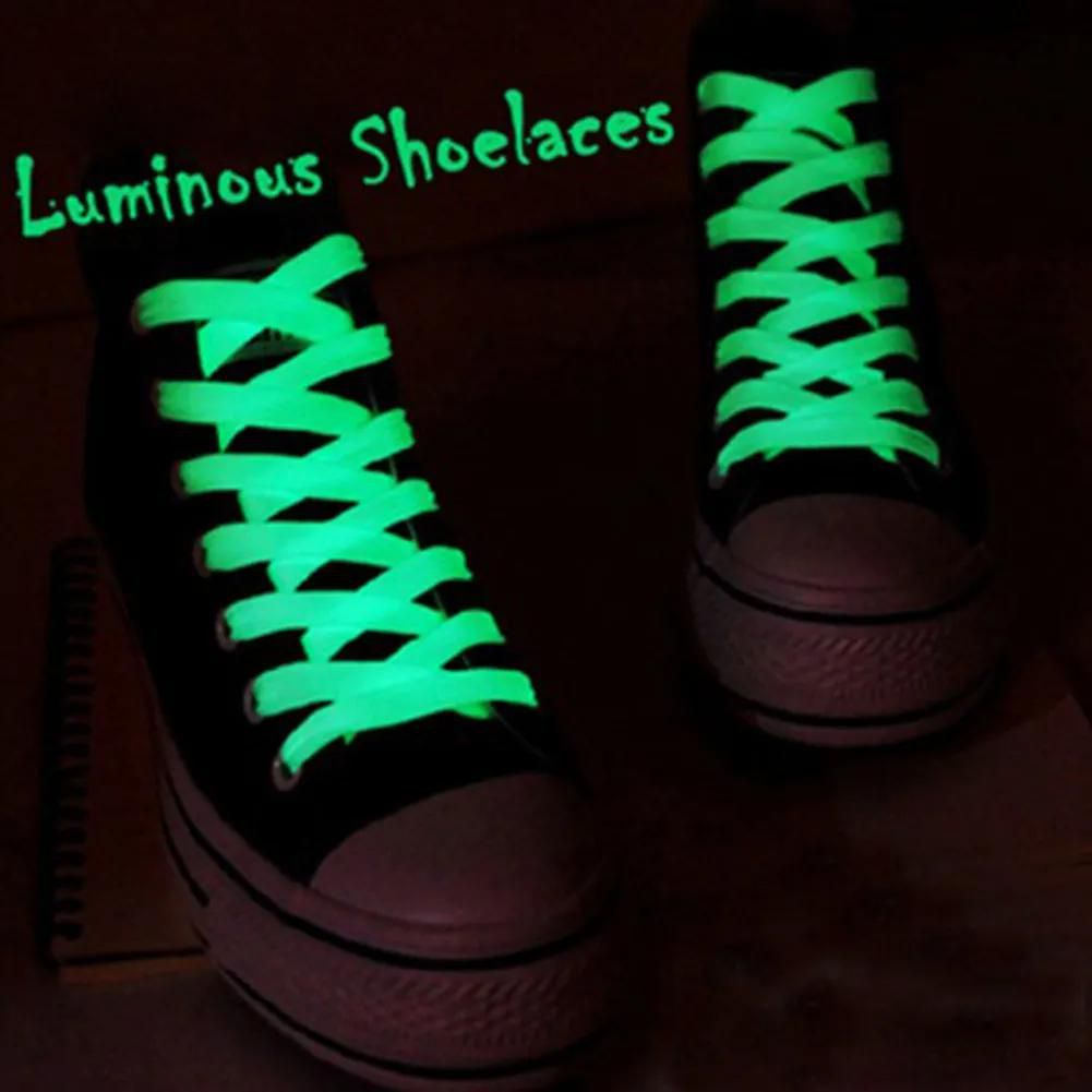 1 Pair 60cm Flat Reflective Luminous Shoe Laces Safety Glowing Runner Elastic Shoelaces Unisex for S