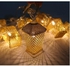 حبل نور فرع نور ليد زينة رمضان 10 فانوس نحاس إضاءة ليد - ذهبي