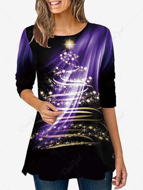 Plus Size Abstract Print Tunic Tee - L