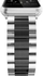 سوار معدني من الستانلس ستيل، حزام ساعة أبل الذكية، سلسلة 8 - 45 ملم، أسود/فضي