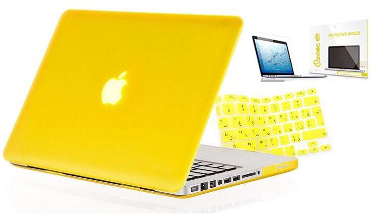 Macbook Pro Retina 13 Inches 3 In 1 Combo Of Case, Arabic Uk Keyboard & Ozone Screen Guard -  Yellow