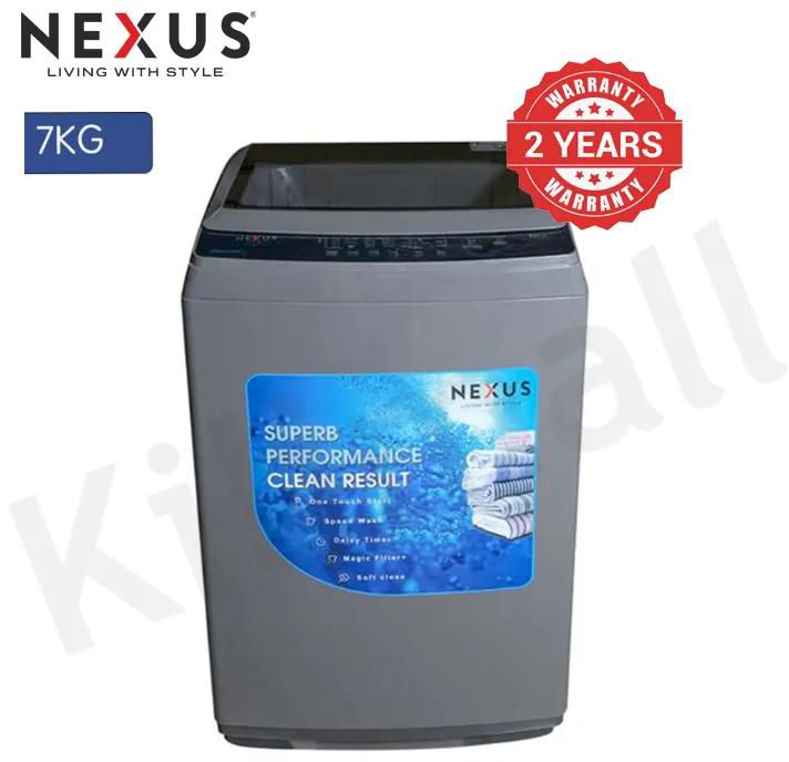 Nexus NX-WM-TL07 - 7KG FULL-AUTOMATIC WASHING MACHINE High clean ratio, Low noise motor system, Quiet and stable, Rust free,