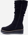 Varna Wedge Calf Length Boots - Black