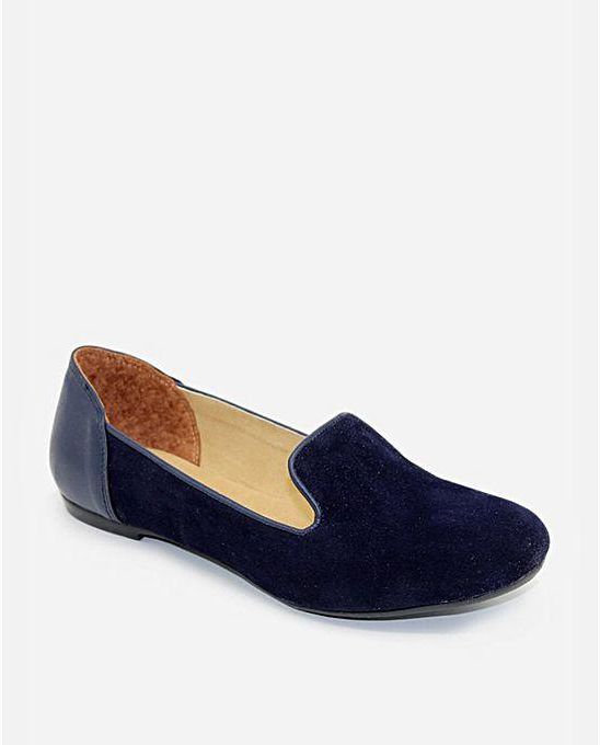 Tata Tio Suede Flat Shoes - D.Blue