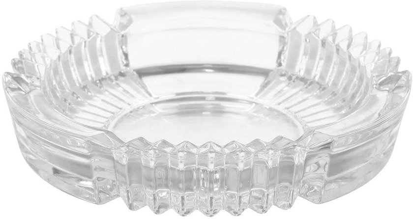 Get Blinkmax Round Glass Cigarette Ashtray, 20 cm - Clear with best offers | Raneen.com