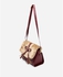 Tata Tio Leather Cross Body Hand Bag Filled With Fur - Maroon