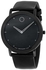 Movado Black Leather Black dial Watch for Men 0606884