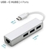 USB-C/Type C to 3 Ports A 3.0 with 10/100/ 1000 Mbps Gigabit Ethernet/LAN/Network Adapter (RJ45)