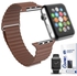 Magnetic Leather Strap with screen protector for Apple Watch 42mm  Brown