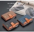 Mens Leather Wallet With Zipper Outside Coin Purse Wallets Men Card & Money Pouch Wallet (Navy)