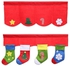 Eissely Set 2 Christmas Stockings Door Window Curtain Pennant Bunting Valance Decor