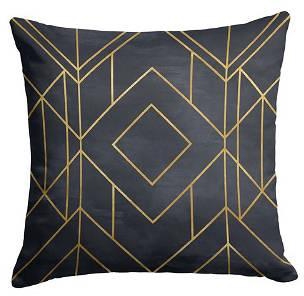 Golds Graphite Cushion Cover, Black / Gold - AR123