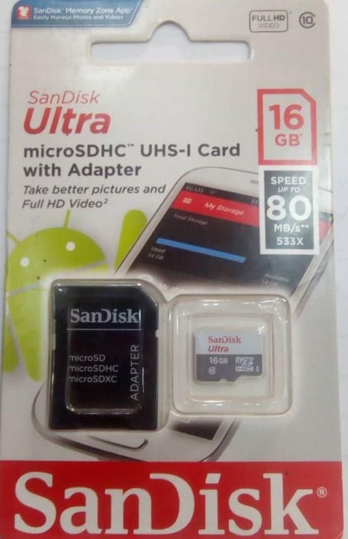 SanDisk 16GB Memory Card 80m/s High Speed Mobile Phone TF Card