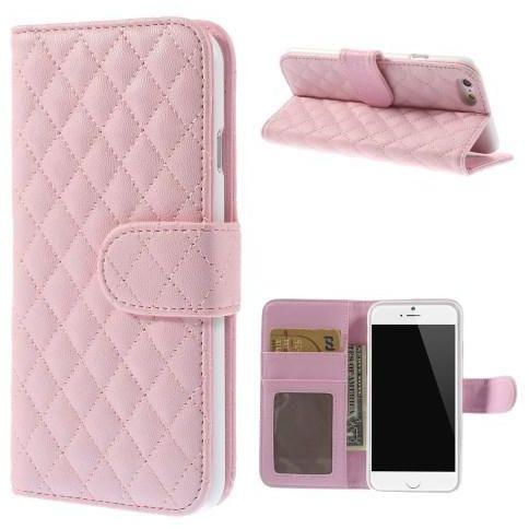 Ozone Pink Rhombus Pattern Stand Leather Magnetic Case for Apple iPhone 6s / 6 4.7 inch