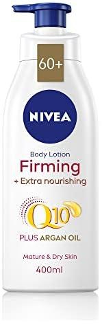 NIVEA Firming Body Lotion Q10 + Argan Oil (400 ml), Nourishing Firming Cream with Q10 and Argan Oil, NIVEA Moisturising Cream for Firm Skin