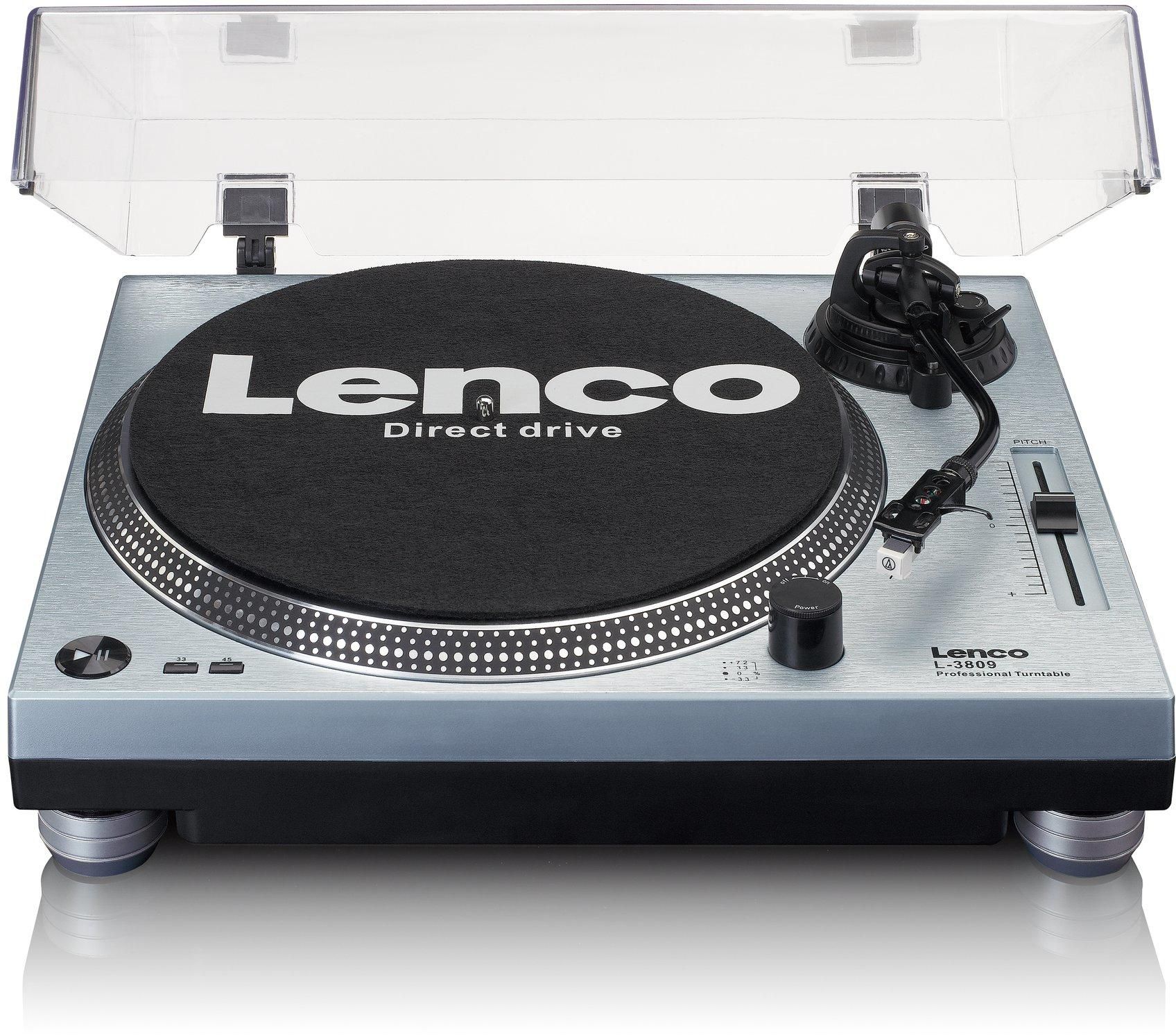 Lenco L-3809 Direct Drive Turntable Metalic