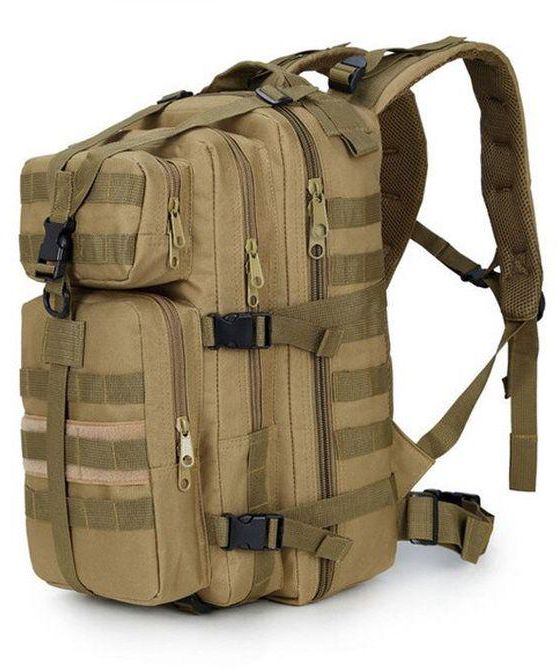 Generic 35L Men Women Outdoor Military Army Tactical Backpack Trekking Sport Travel Rucksacks Camping Hiking Fishing Bags(#Khaki)