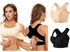 RIOXS Women's 2 Pack Front Closure Bras Full Coverage Seamless Bra Lifting Bras Lingerie Shaper Support Tops with Back X Strap (Black+Beige, XL)