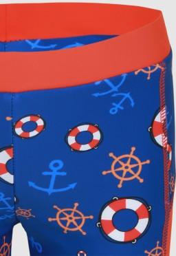 Boys Swim Short in Navy & Red with Ship Anchor Print SH21135-6