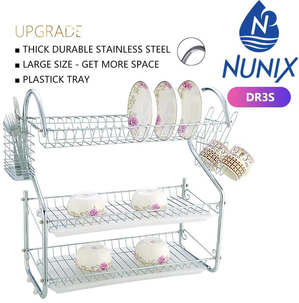 3 Tier Stainless Steel Dish Rack/Drainer