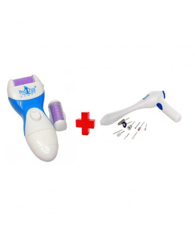 As Seen on TV Ped Egg Electrical Personal Care + Pedi Pistol - White