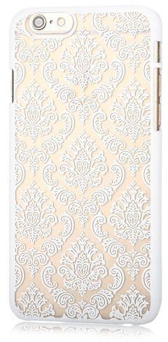 Generic Luxury Vintage Flower Pattern Protective Phone Transparent Case Back Cover For IPhone 6 Plus / 6S Plus (White)