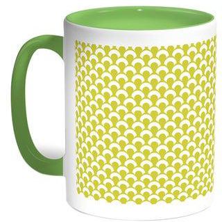 Decoration Printed Coffee Mug Green/White 11ounce