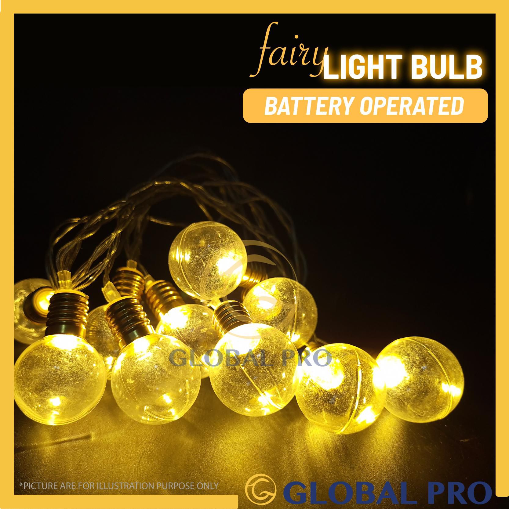 10L Transparent LED Light Bulb Decoration Light Fairy String Battery Operated Deco BT1003