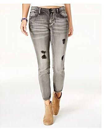 Macy's Rampage Juniors' Sophie Ripped Skinny Ankle Jeans