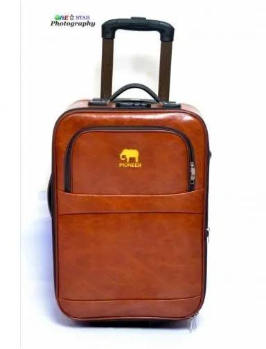 Pioneer Brown Leather Pioneer Suitcase