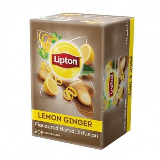 LIPTON HERBAL INFUSION LEMON & GINGER TEA 20 BAGS