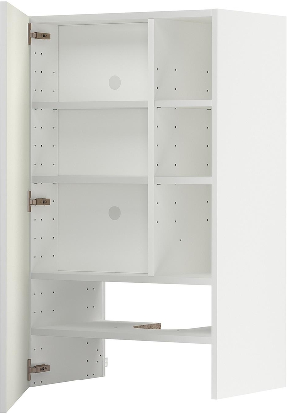 METOD خزانة حائط لشفاط روائح مع رف/باب - أبيض/Vallstena أبيض ‎60x100 سم‏