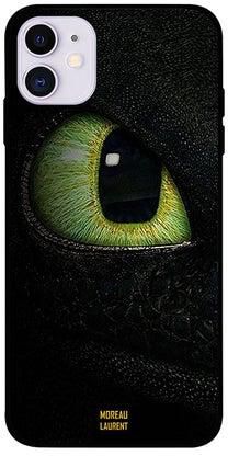 غطاء حماية واق لهاتف أبل آيفون 11 نمط عيون قط خضراء
