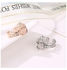 2Pcs/set 100 Languages I Love You Projection Rings Rhinestone Crown Opening Rings Romantic Gift