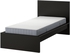 MALM Bed frame with mattress - black-brown/Valevåg firm 90x200 cm