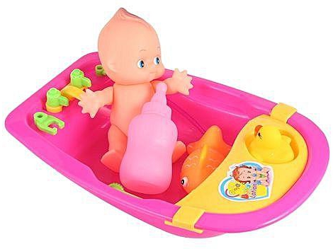 Elikang Simulated Infant Bathing Toy With Bathtub - COLORMIX