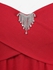 Plus Size Floral Lace Panel Shoulder Sparkling Tassel Buckle Crisscross Ribbed Solid T-shirt - L | Us 12