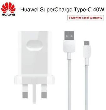 ORIGINAL Huawei 40W SuperCharge 4.5A/5A Type-C Cable & Charger White as picture