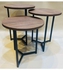 Attractive dark wood/black round side service table set of 3 pieces