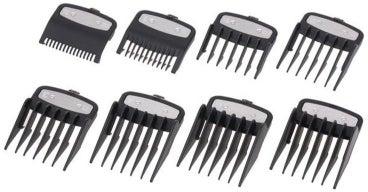 8-Piece Guide Hair Clipper Cutting Combs Limit Set Black