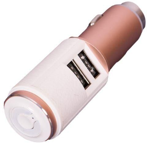 Car Bluetooth Charger - Rose Gold & White