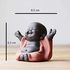 Peer Home Decor Tiny Cute Laughing Buddha Statue Baby Monk Figurine Creative Ornaments Gift Classic Delicate Ceramic Arts and Crafts Tea Accessories Small Adorable Gift (Orange)
