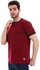 Kubo Round Neck Plain Basic Short Sleeves T-Shirt - Currant Red