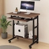 Rolling Home Office Computer Desk Student Laptop Writing Table W/pull-out Keyboard Tray
